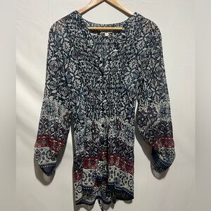 One World Boho Style Long Sleeve Spring/Summer Top Size M - 4th of July 💥